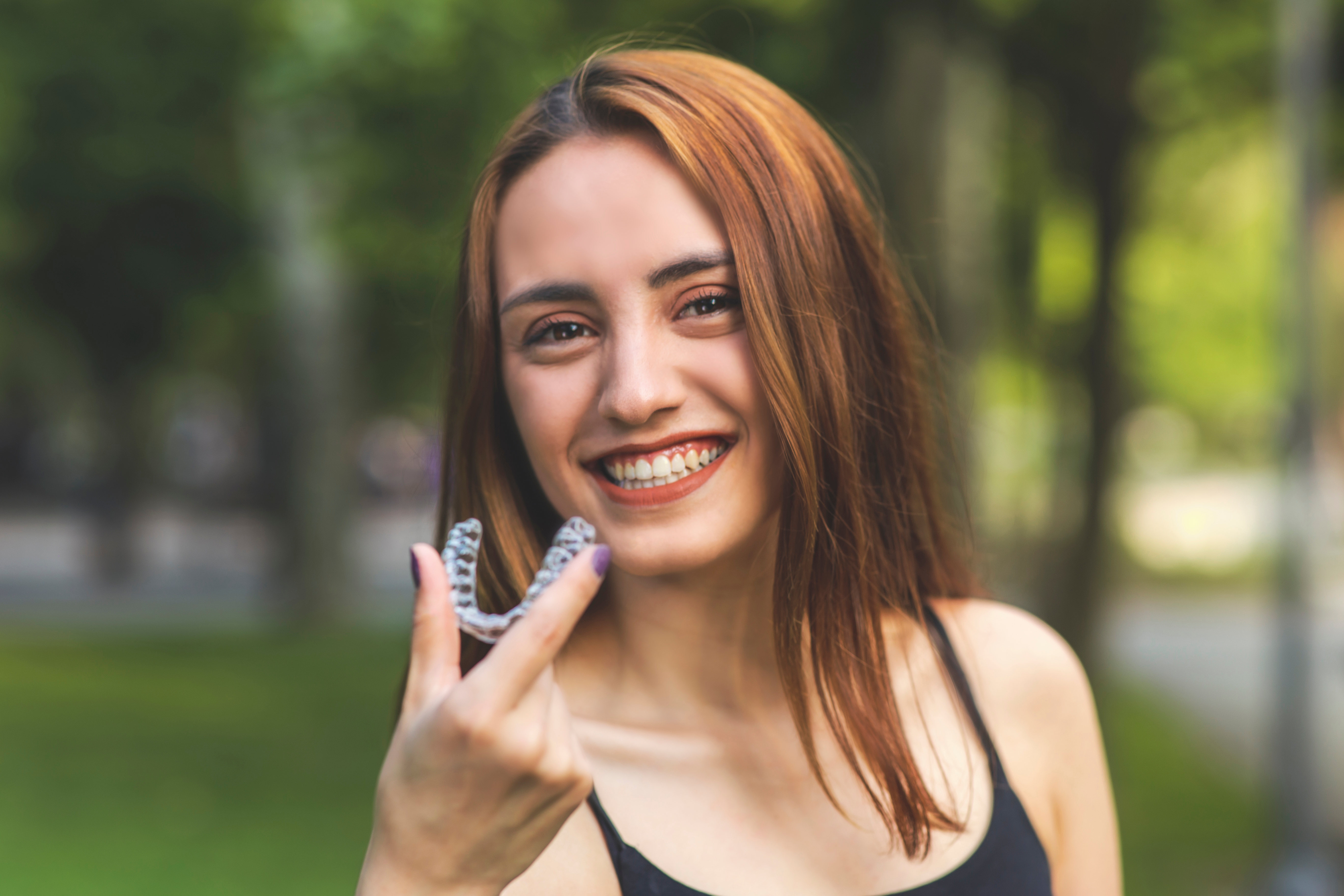 Beautiful smile after orthodontic treatment