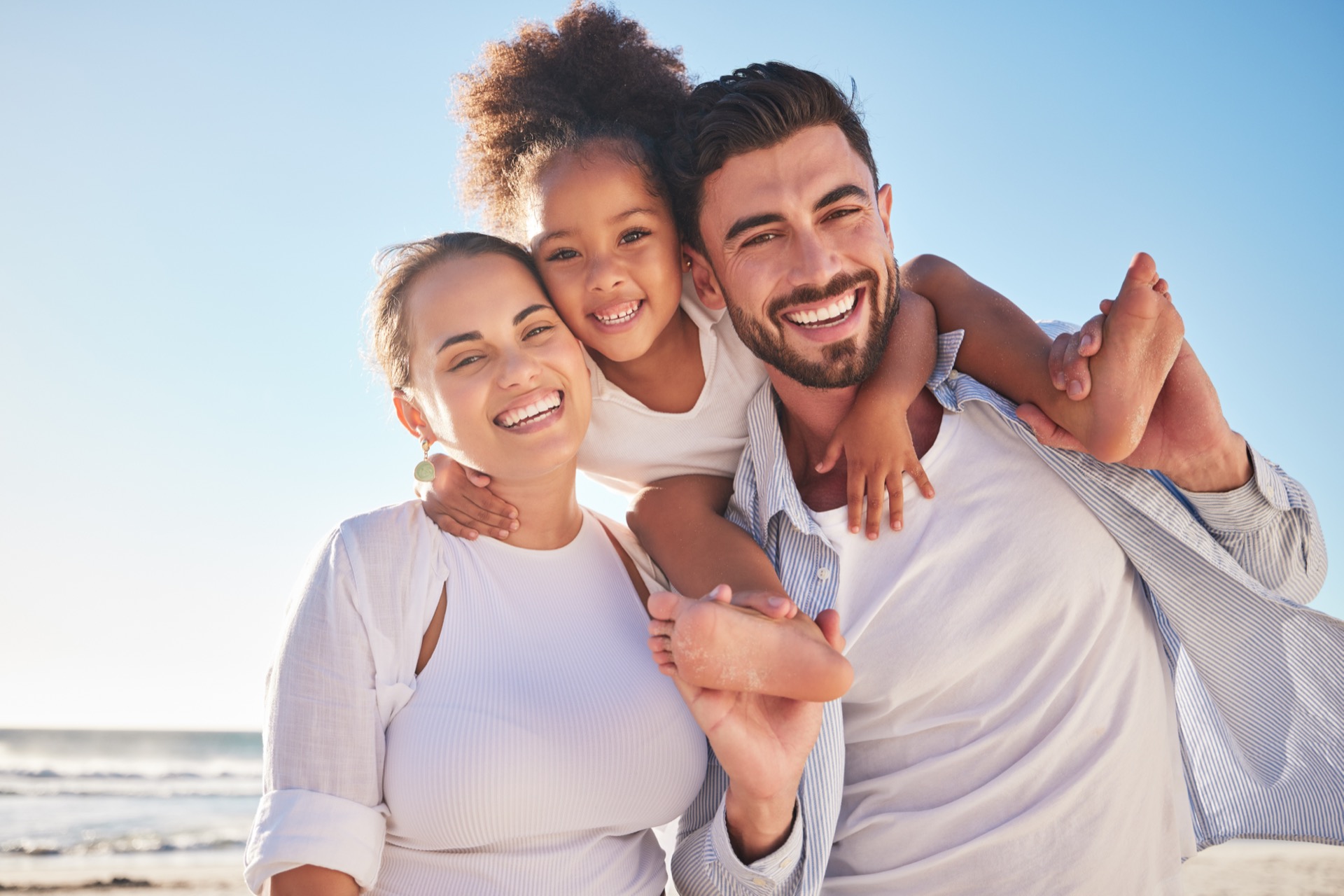 Happy family smiling together